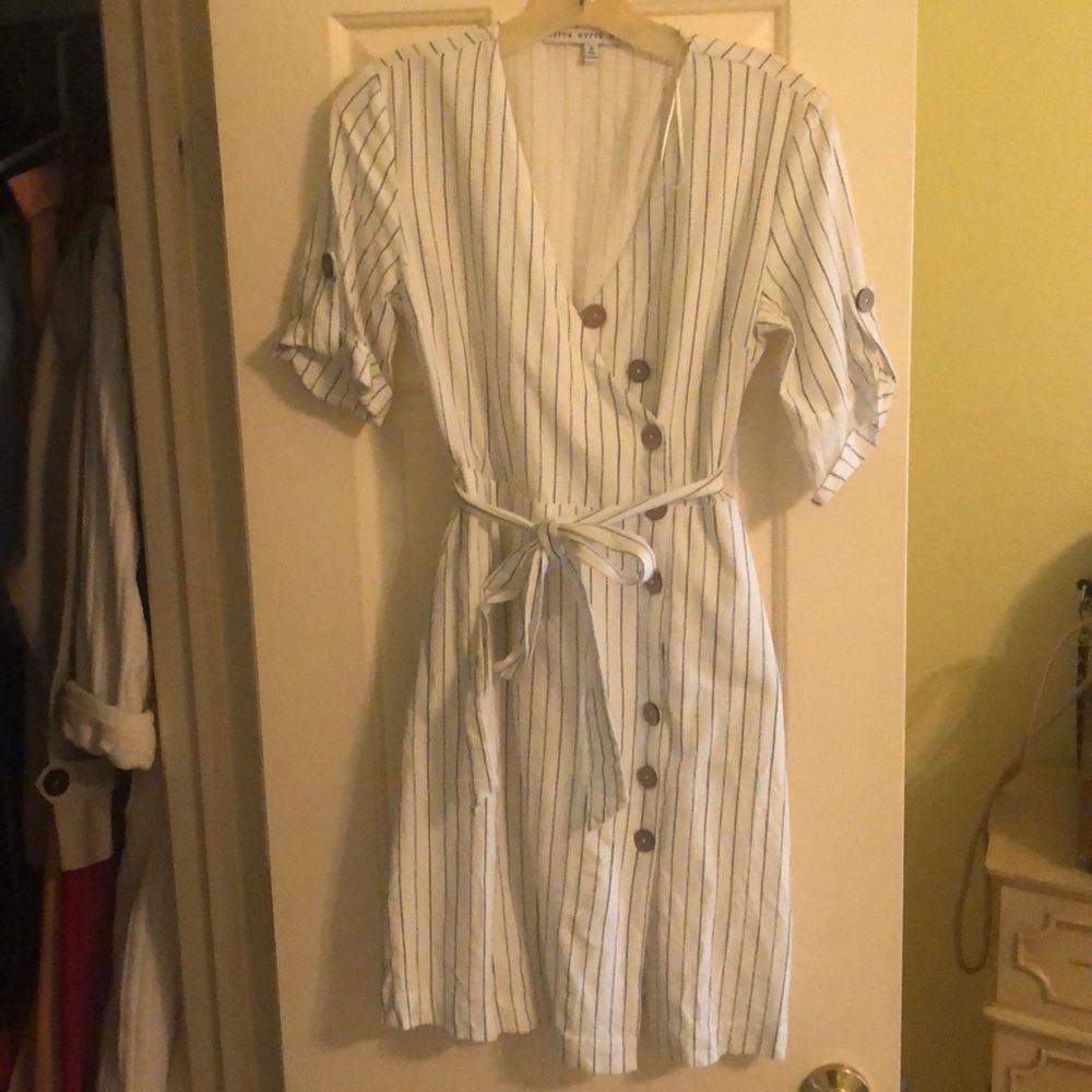 Linen striped dress
